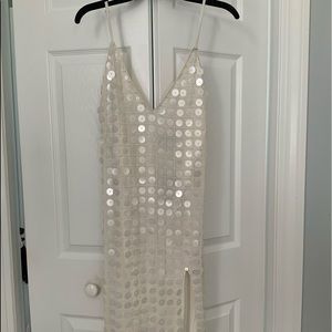 Revolve NBD White sequence dress